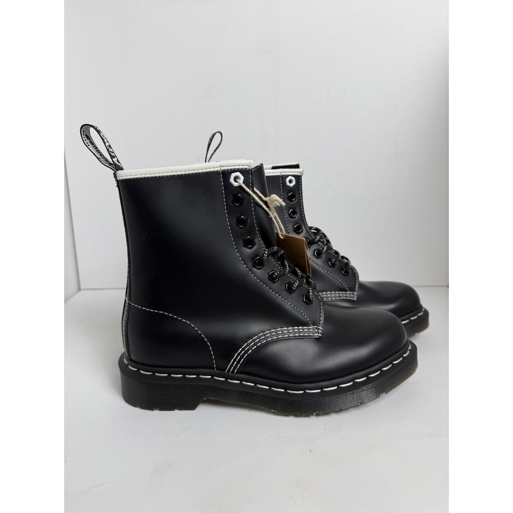 Dr. Martens 1460 Boot Women 7 Black Leather White Stitch Heritage Punk Classic